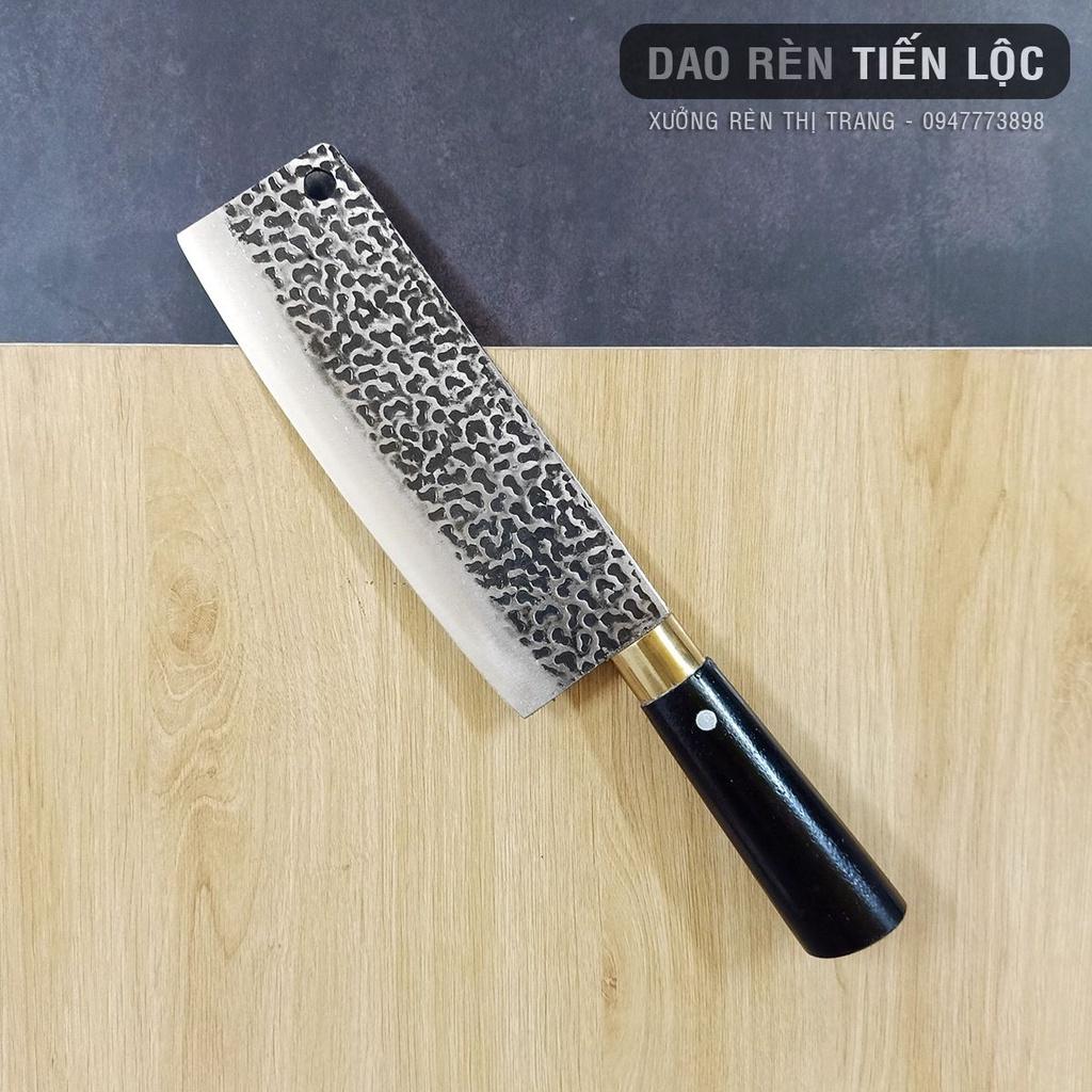 Bộ Dao Nhà Bếp 4 Món Thép Nhíp Ô Tô - Lưỡi Dập Vân Chống Dính 2 Mặt