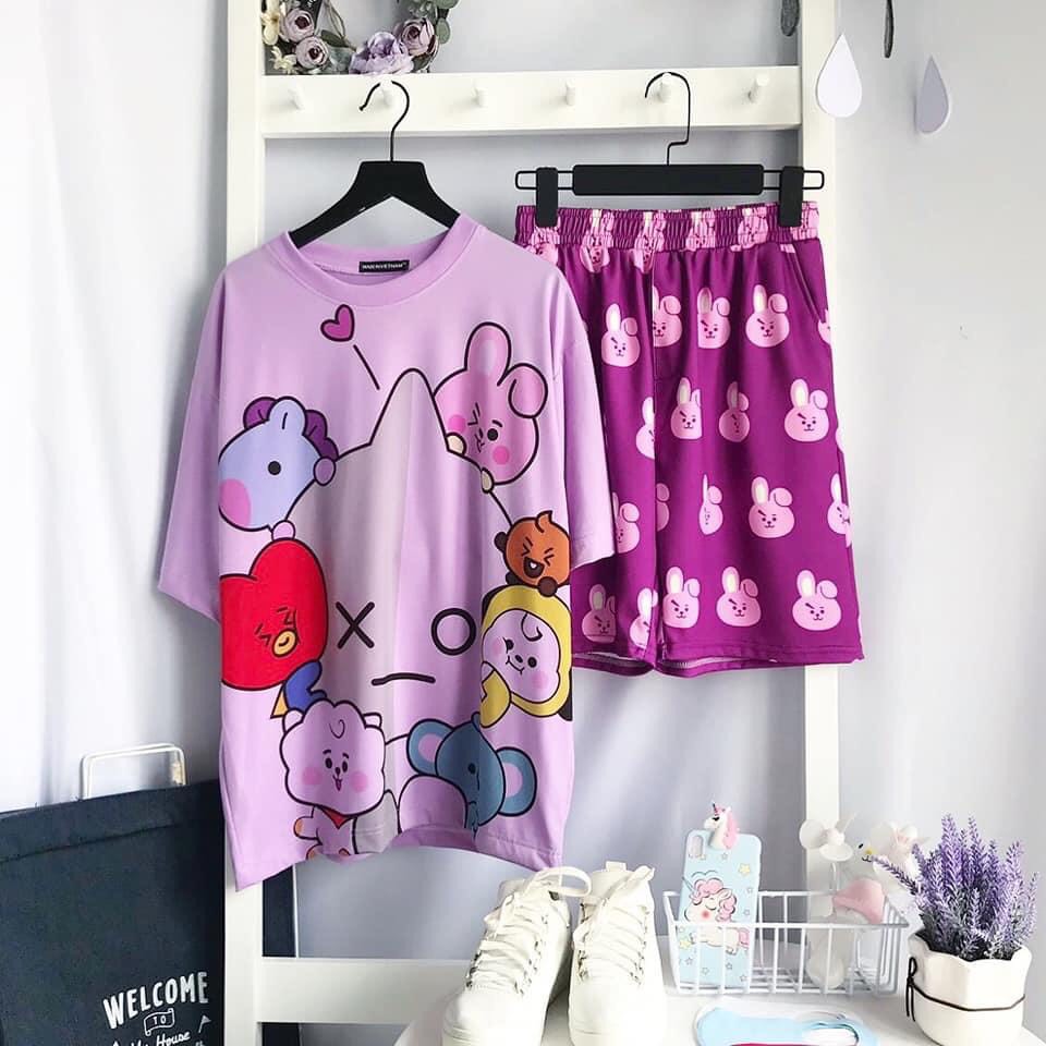Áo tay lỡ unisex form rộng nam/nữ chất cotton tici.