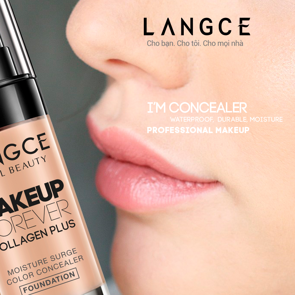KEM NỀN CHE KHUYẾT ĐIỂM + HÌNH XĂM, KIỀM DẦU DƯỠNG ẨM DA 30ml LANGCE