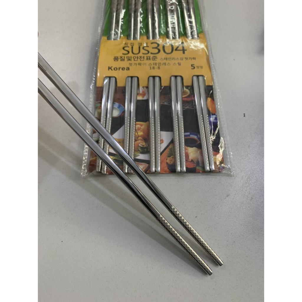 Đũa inox 304 hàn quốc chống trơn trượt cao cấp Malicook