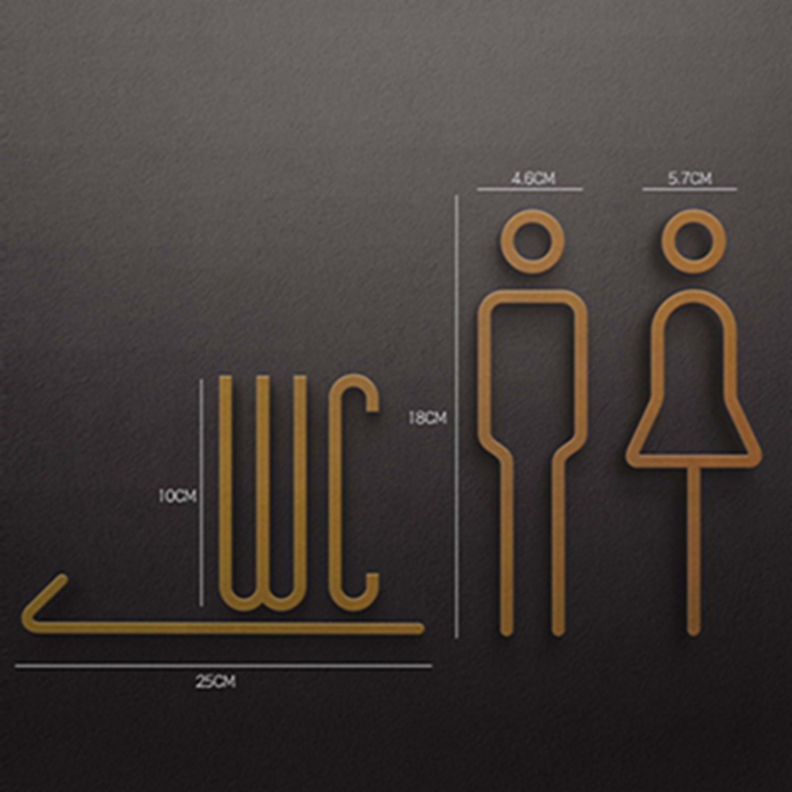 Men Women Toilet Sign Loo Lightweight Toilet Symbol Sign for Parks Bar Store