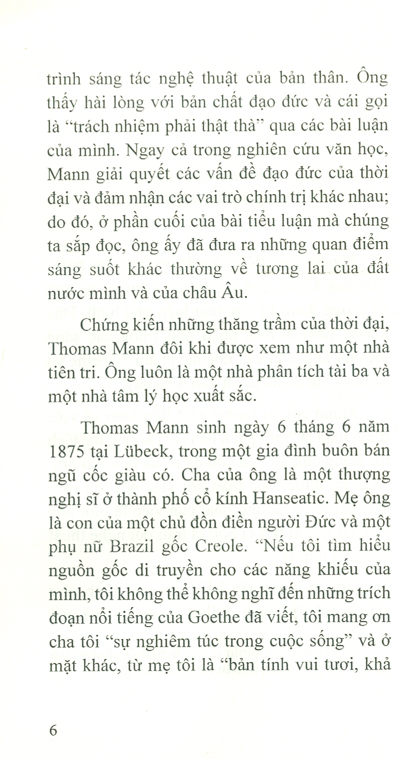 SỰ TƯƠNG ĐỒNG GIỮA GOETHE VÀ TOLSTOY -  Thomas Mann – Trương Công Thành dịch –  NXB Thanh Niên