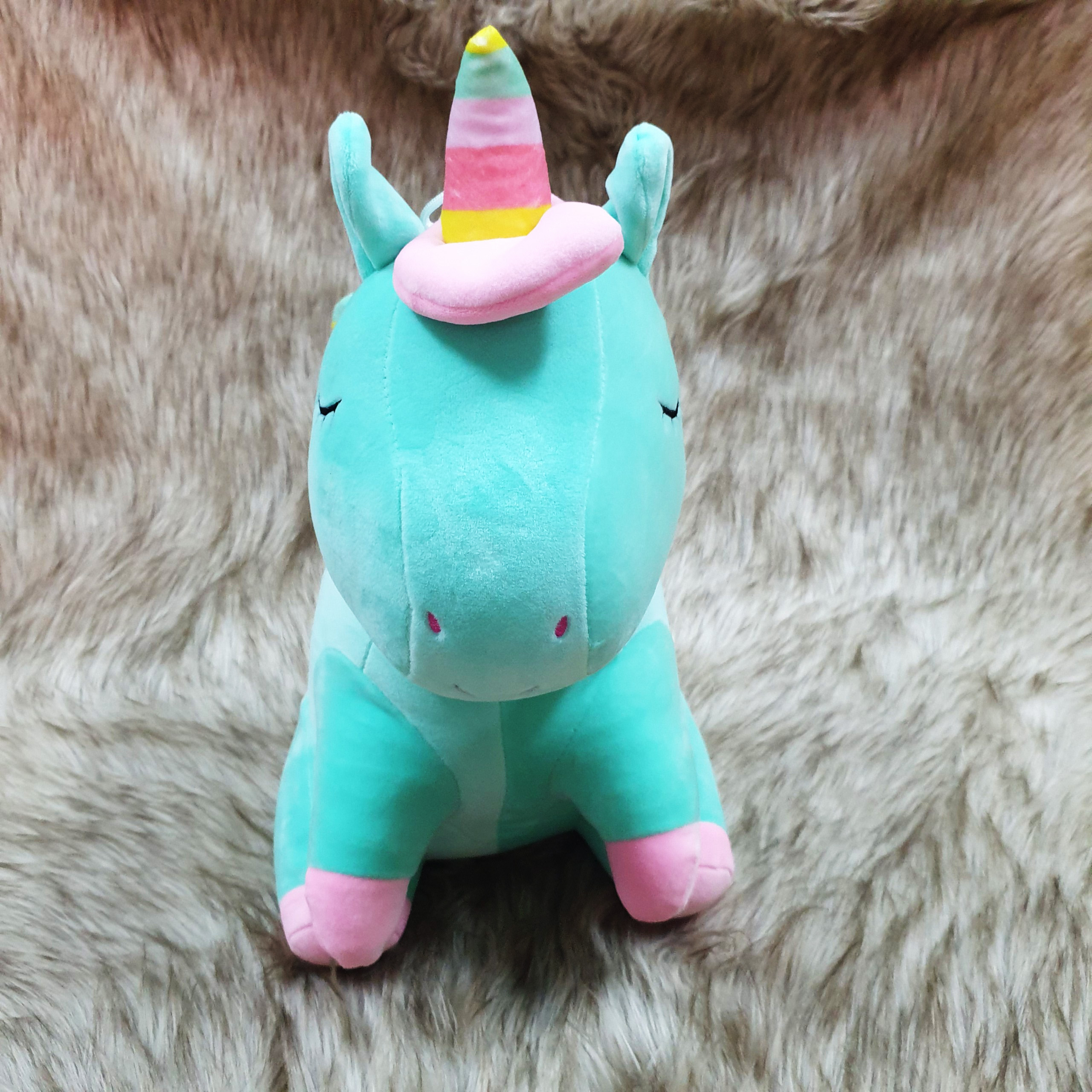 Gấu bông kỳ lân unicorn size 40cm màu xanh ngọc