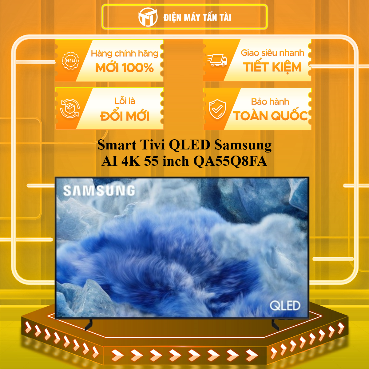 Smart Tivi Samsung QLED 4K 55 Inch QA55Q8FA - HÀNG CHÍNH HÃNG - CHỈ GIAO HCM