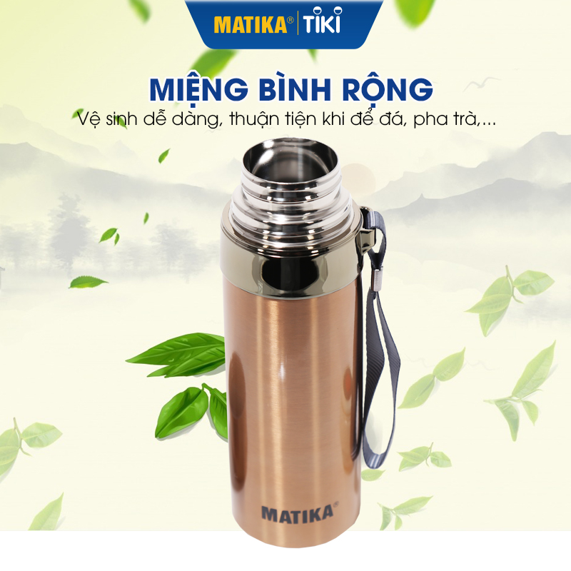 Bình Giữ Nhiệt Inox MATIKA MTK-HC7500 Bình Đựng Nước Dung Tích 500ml - Hàng Chính Hãng