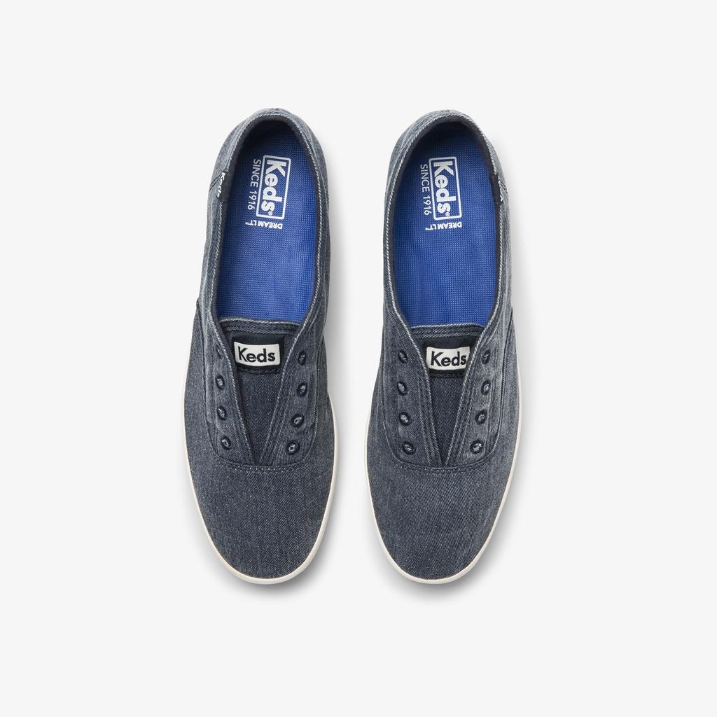 Giày Thể Thao Nữ Cổ Thấp, KEDS Chillax Washed ORG Core Twill Navy KD064817