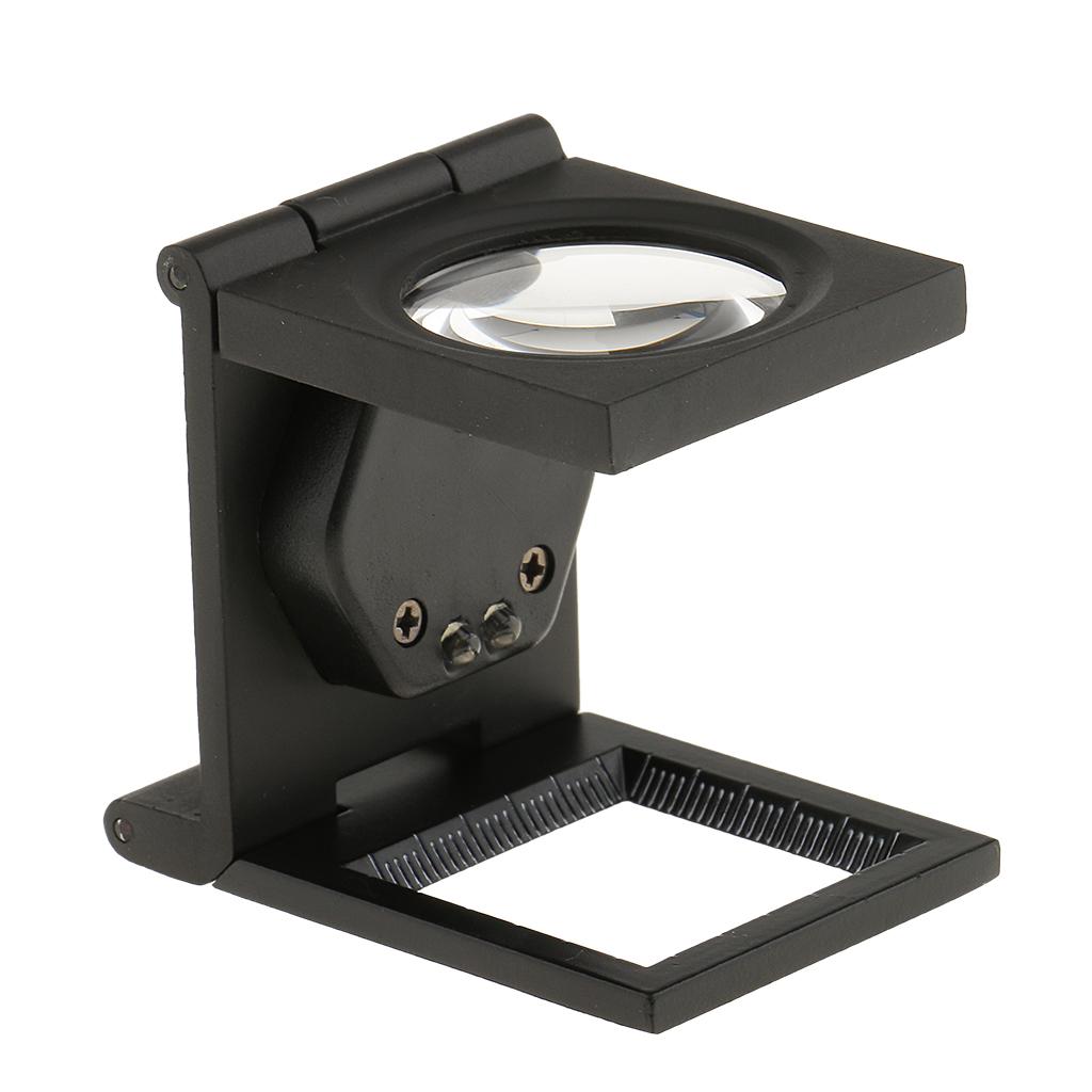 Foldable Magnifier LED Light 10x Magnification Magnifying Glass Jewelry Tool