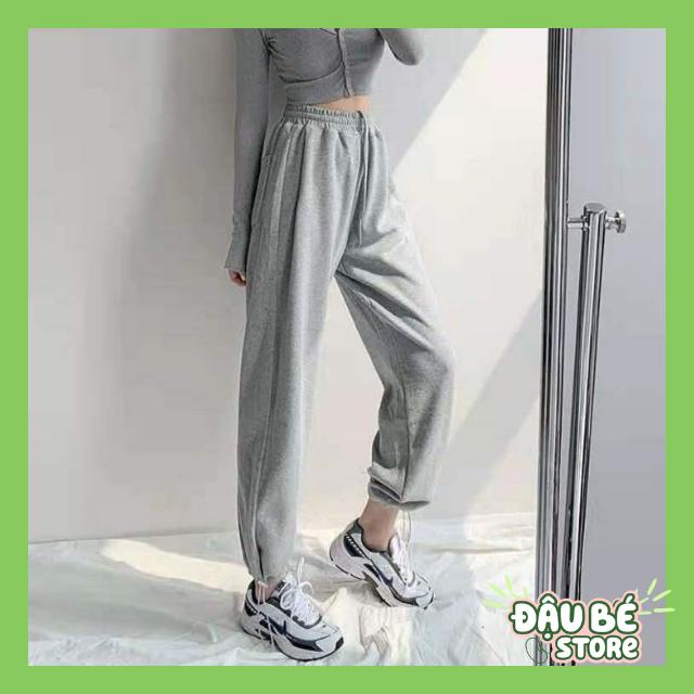 Quần Jogger Thể Thao Nam Nữ dáng dài suông cao cấp-Quần ống rộng bo gấu Unisex basic Pants nhiều màu Ulzzang-DAUBE-Q037