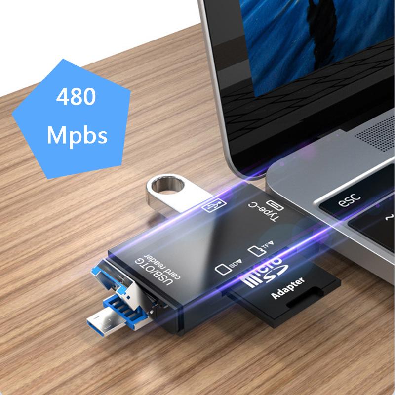 Đầu Đọc Thẻ Nhớ RYRA OTG Micro SD Đầu Đọc Thẻ USB 2.0 Cho USB C Bộ Chuyển Đổi Micro SD Ổ Đĩa Flash Đầu Đọc Thẻ Nhớ Thông Minh Bộ Chuyển Đổi Loại C