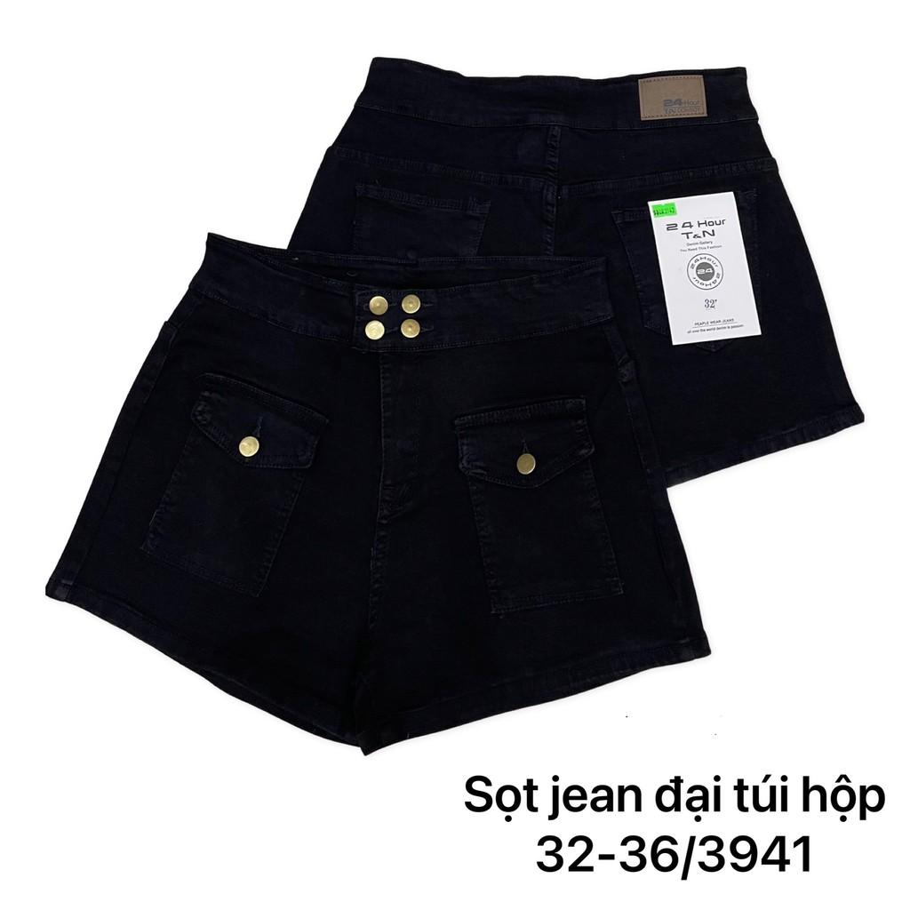 Quần short jean nữ BigSize lưng cao, co dãn mạnh, 2 túi hộp đang hot trend 3942 molijean