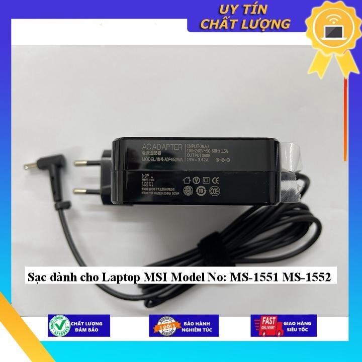 Sạc dùng cho Laptop MSI Model No: MS-1551 MS-1552 - Hàng chính hãng  MIAC1102