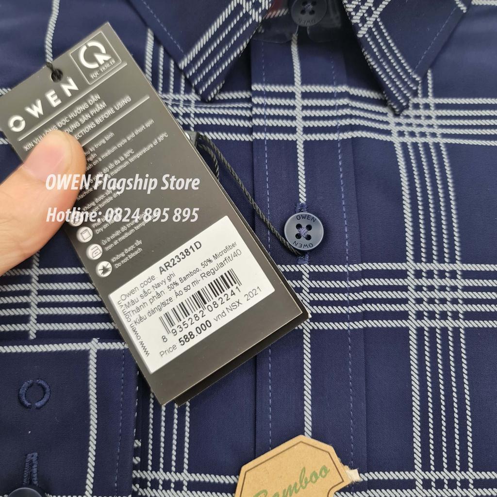 OWEN - Áo sơ mi nam dài tay dáng REGULAR sợi Tre - Mã AR23381D