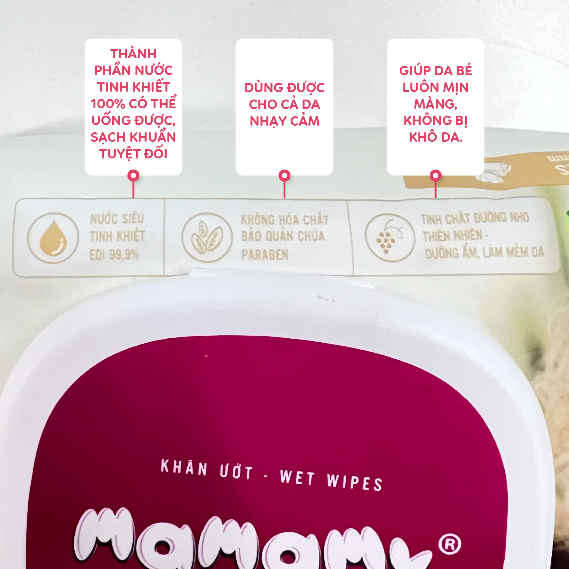 Combo 6 gói khăn ướt ngừa hăm, rôm sảy Mamamy 80 tờ/gói bổ sung , kháng khuẩn, an toàn cho trẻ sơ sinh