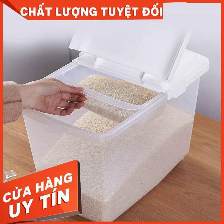 Thùng gạo 5kg nắp bật có bánh xe