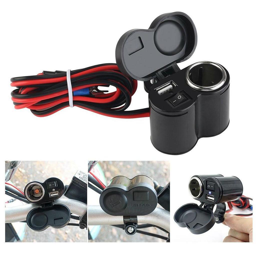 USB Cigarette Lighter Power Outlet Hardwire Cable For Motorcycle Car Auto