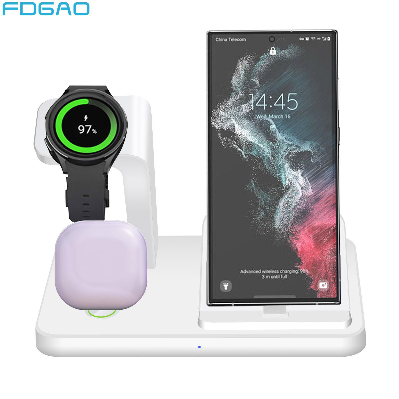 3 trong 1 Chân đế bộ sạc không dây cho Samsung S23 Ultra S22 S21 S2 Galaxy Watch 5 Pro 4 3 Active 2 Buds Sạc nhanh