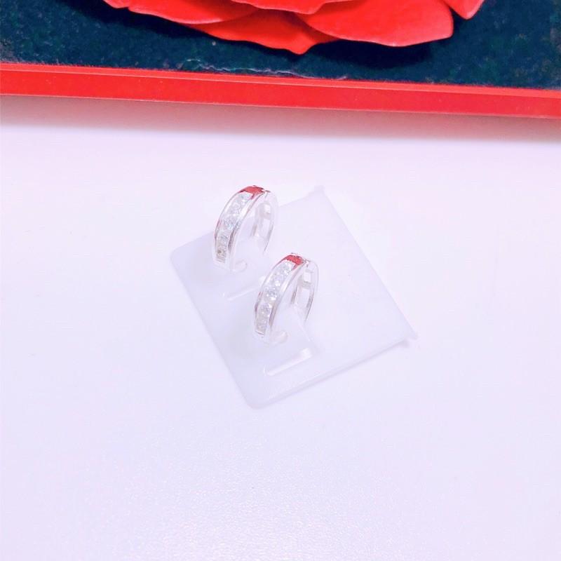 Bông tai, khuyên tai vòng tròn gắn đá xinh xắn -