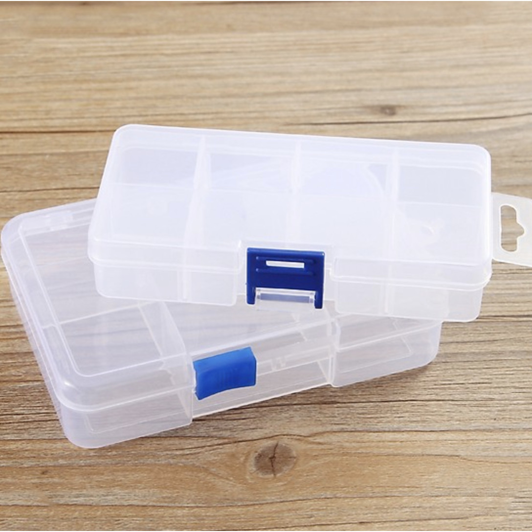 Hộp đựng đồ trang sức bằng nhựa chia 10 ngăn tiện dụng