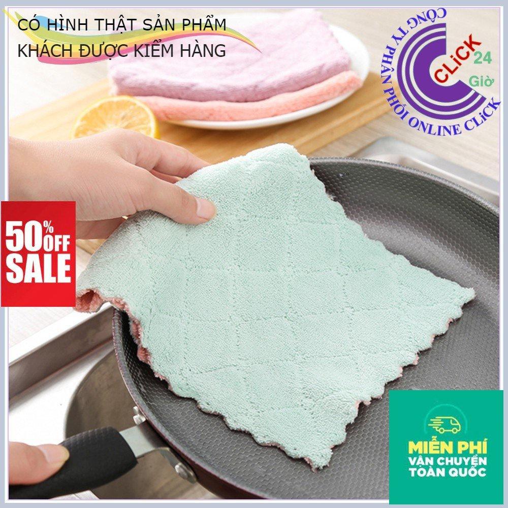 Set 10 Khăn Lau Đa Năng Bếp, Bát Đĩa, Cốc Chén Thấm Nước Chống Dính Dầu Mỡ Hai Mặt