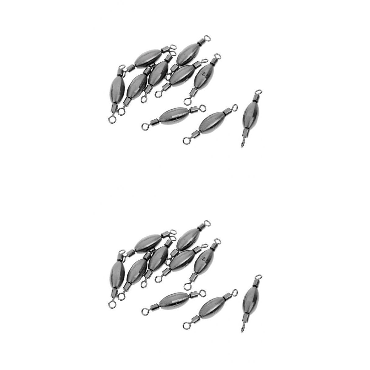 20pcs Fishing Swivels with Copper Sinker Fishing Rolling Swivels Counterweight Connectors