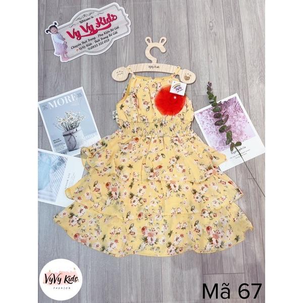 Đầm bé gái, váy bé gái hoa nhí phối hoa hồng thời trang, đồ bé gái VyVy Kids Fashion