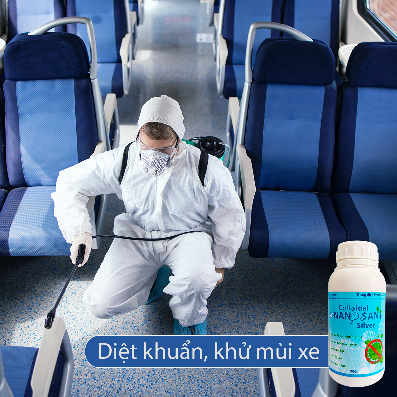 [Pha loãng 100 lần] Dung dịch khử khuẩn nano bạc SAN+. Diệt 99,99% vi khuẩn gây hại, truyền nhiễm.