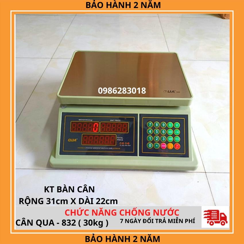 Cân điện tử chống nước tính tiền bán hàng hải sản,siêu thị-QUA-832/30KG làm bằng nhựa ABS cao cấp