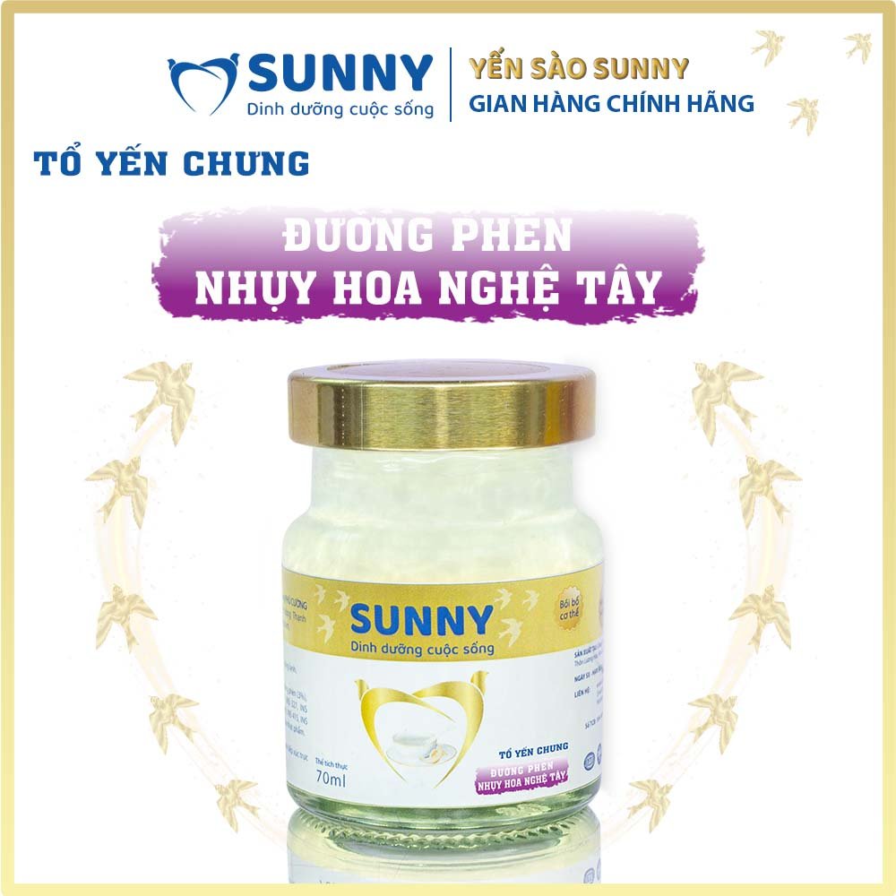 [1 hũ] Yến nhụy hoa nghệ tây - Yến Sào Khánh Hòa chưng sẳn - 25% Yến thô - 70ml/hũ - Yến sào SUNNY