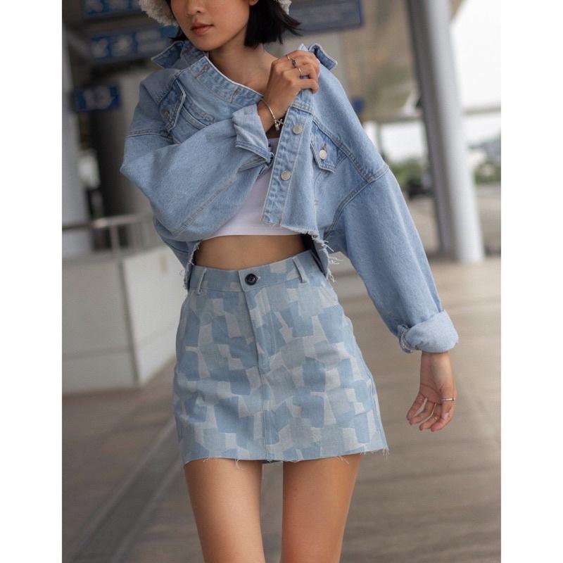 Áo Khoác Jean Croptop Chất Sofm