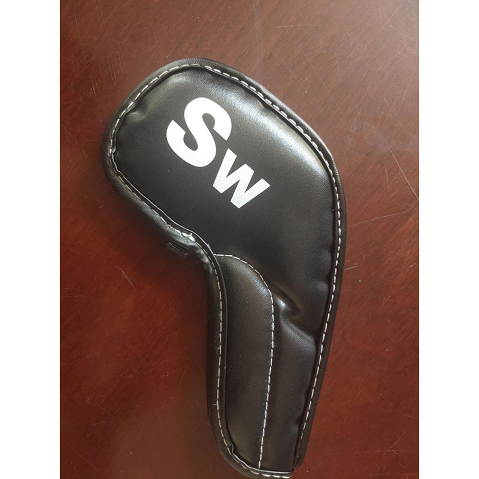 10Pcs PU Golf Iron Covers Set Golf Club Head Cover Training Equipment Sticky