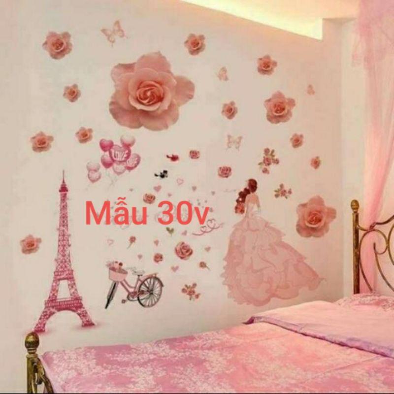 Decal dán tường trang trí phòng cưới