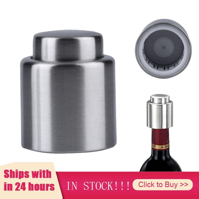 1PC Silver Elegant Stainless Steel Bottle Stopper Bar Accessories Champagne Sparkling Wine Oil Sealer Wine Stopper Saver Sealer