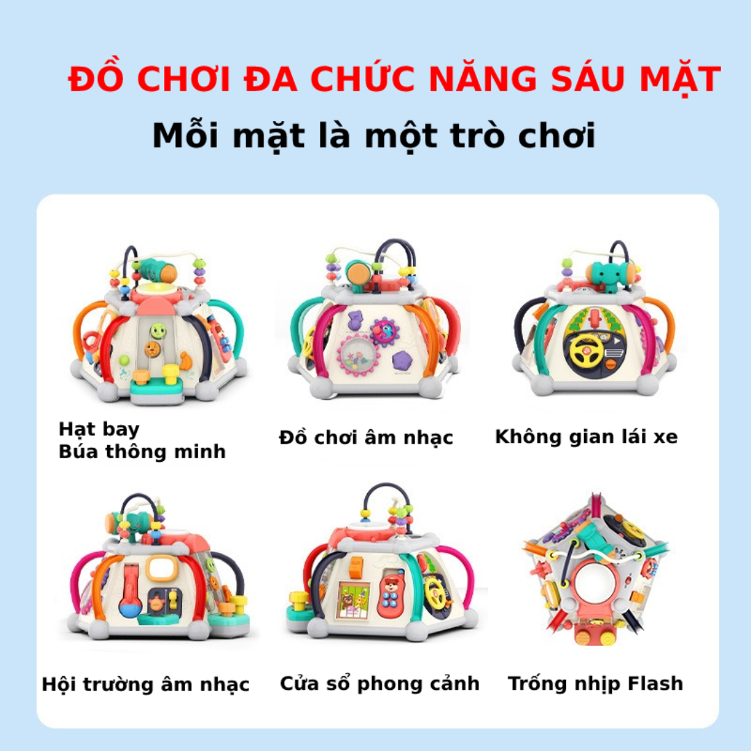 Đồ chơi trí tuệ, Đồ chơi Cao cấp hình khối 6 mặt cho bé trên 6 tháng tuổi