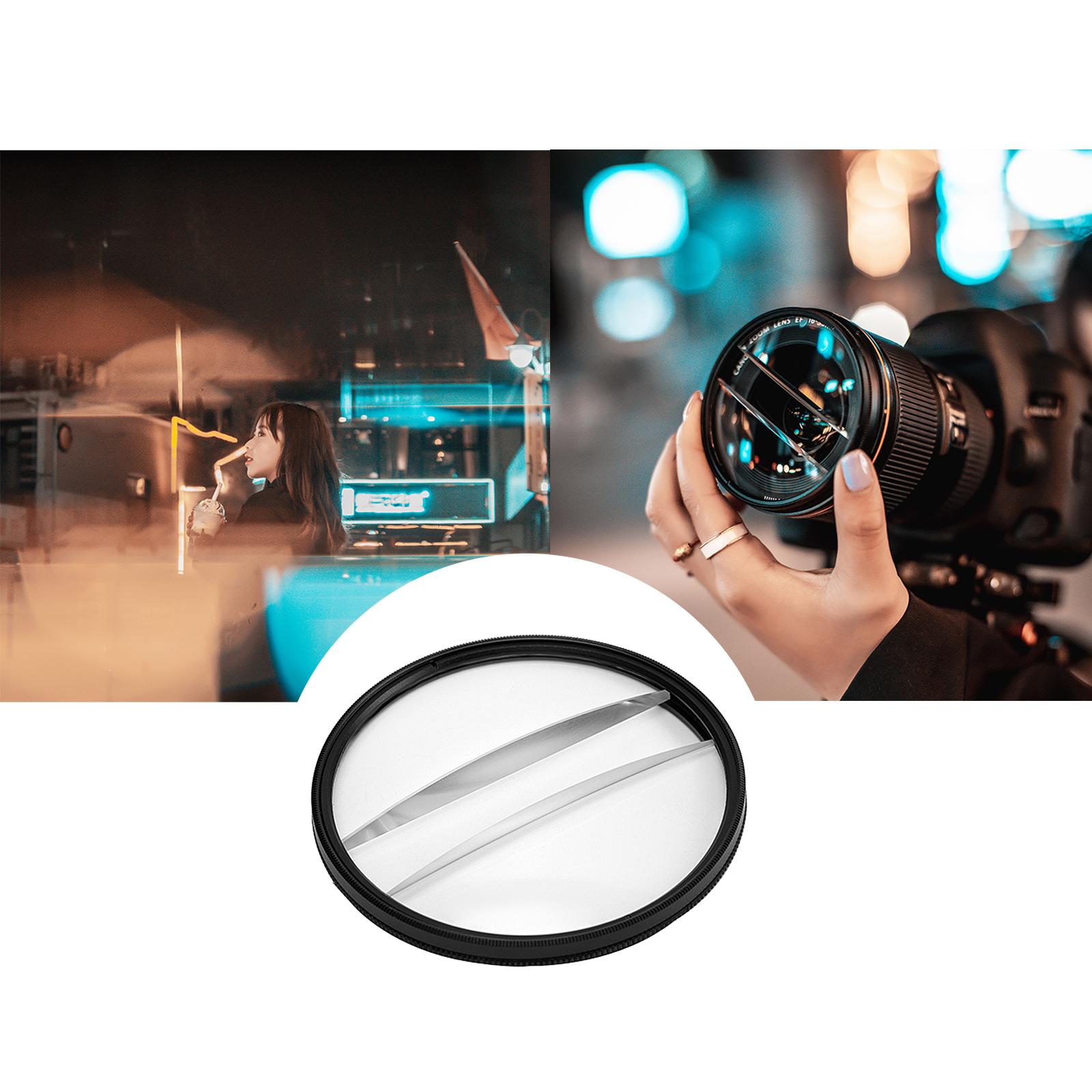 77mm Glasses Double Half Moon Camera Lens Special Effects Lens for Camera Lens