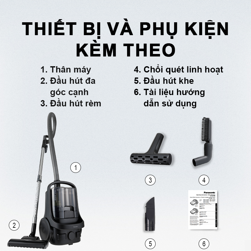 Máy Hút Bụi Dạng Hộp Panasonic MC-CL605KN49 - Công suất 2000W - Công nghệ gió xoáy cực đại - Bộ lọc HEPA hiện đại - Hàng chính hãng