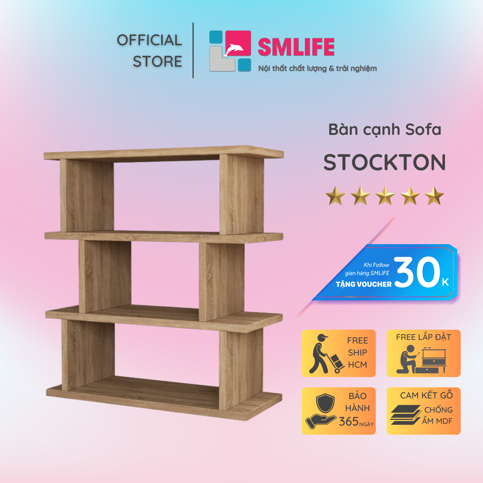 Bàn cạnh sofa SMLIFE Stockton
