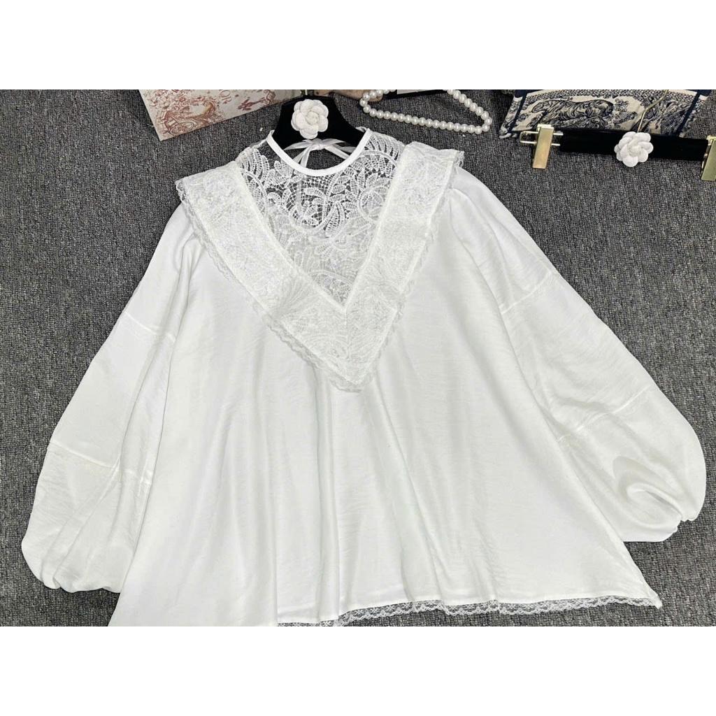 Ao đũi mây dáng dài rộng phối ren chuẩn mẫu LD415 BY JOLIE