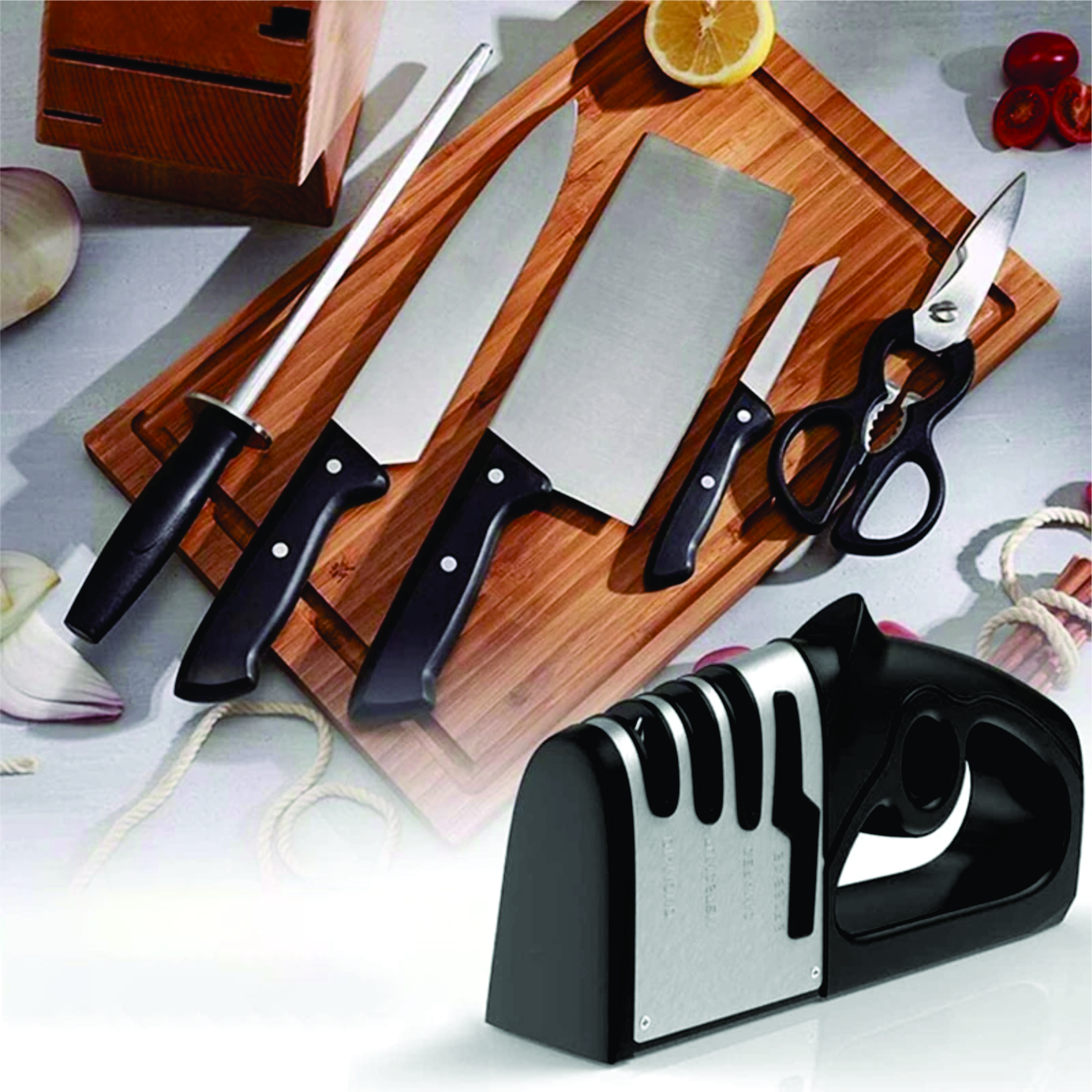 Mài Dao Kéo Cầm Tay Đa Năng Inox 4 Trong 1 Phục Hồi Lưỡi Dao Hiệu Quả.