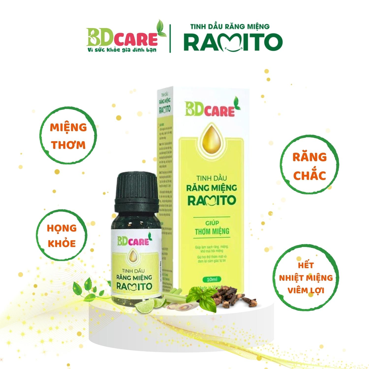 Tinh Dầu Răng Miệng Ramito -10ml - BDcare Làm Sạch Tạo Hơi Thở Thơm Mát Hỗ Trợ Các Vấn Đề Răng Miệng