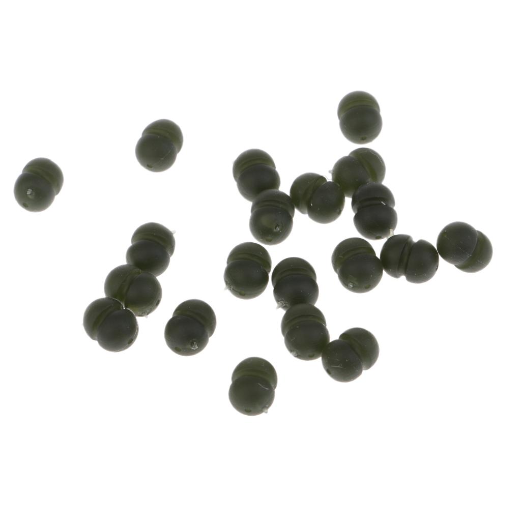 20pcs Heli/Chod Runner Beads Green Rubber Carp Fishing Terminal Rig Tackle