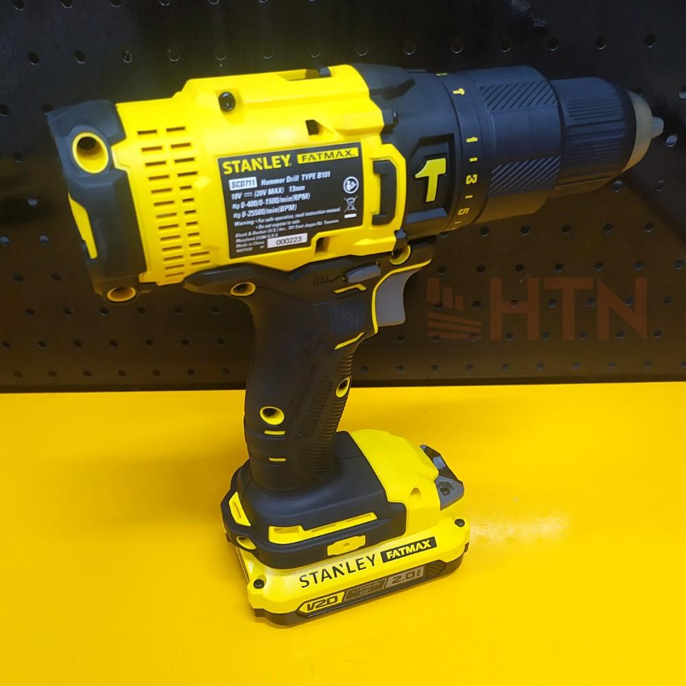MÁY KHOAN CẦM TAY 20V  STANLEY SCD711D2K-B1- HÀNG CHÍNH HÃNG