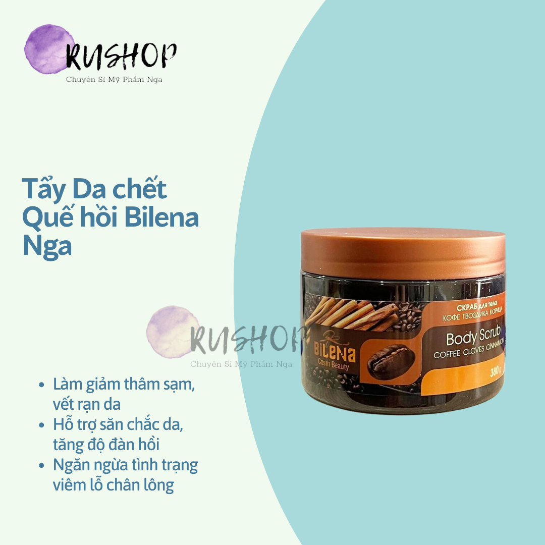 Tẩy da chết Quế hồi Nga - Tẩy da chết Quế hồi Bilena 380gr giảm mụn thâm