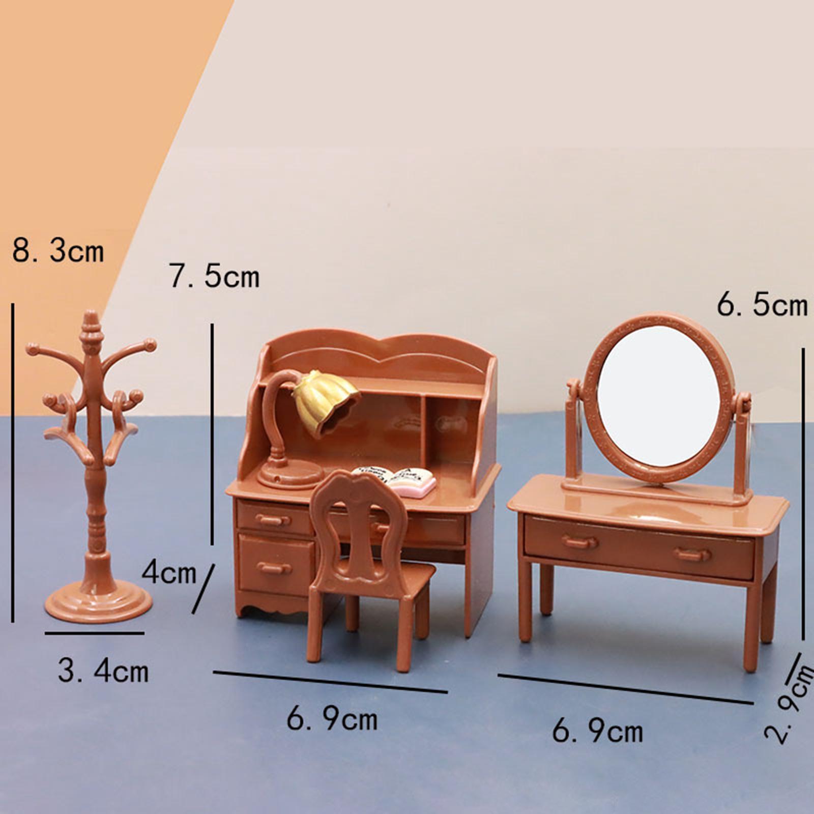 1/12 Dollhouse Miniature Wooden Bedroom Furniture Kit Chair Decor