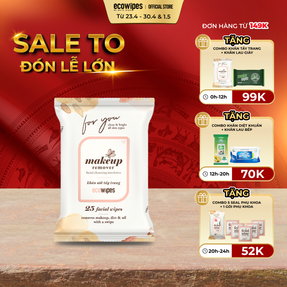 (Gift 1) Combo du lịch tẩy trang và lau giày