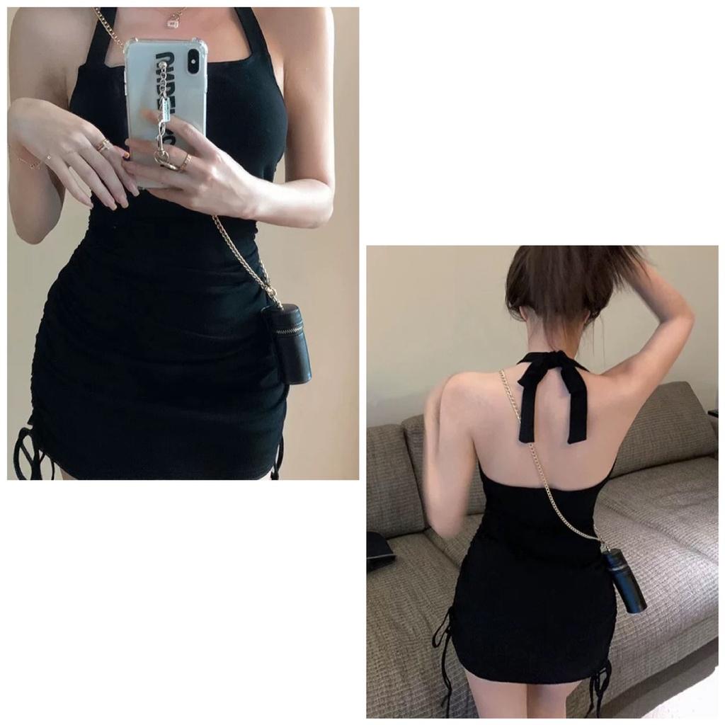 Váy body gân hở vai , dây rút siêu sexy , đâm body vải gân siêu co giãn , mặc đi chơi , đi dạo phố siêu xinh