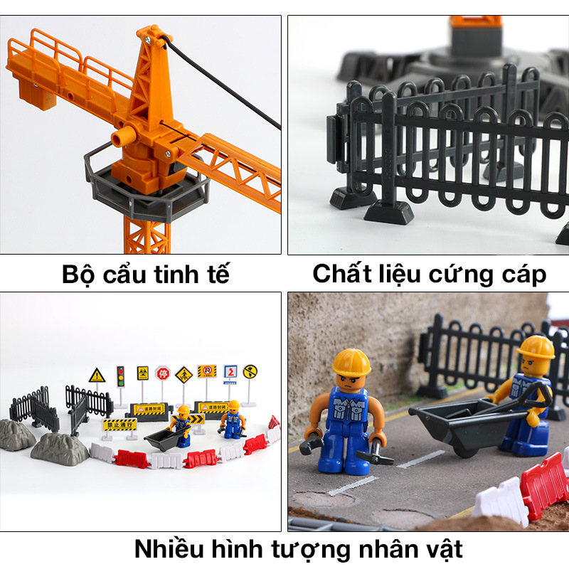 Đồ chơi mô hình bộ giàn cẩu công trình 37 chi tiết KAVY NO.8809 nhựa an toàn, chi tiết sắc sảo, nhiều tạo hình khác nhau