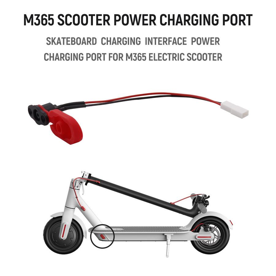 Giao diện đường bộ sạc năng lượng Hố lỗ cho Xiaomi Mijia M365 xe tay ga điện với vỏ cao su màu đen màu đỏ Color: Black