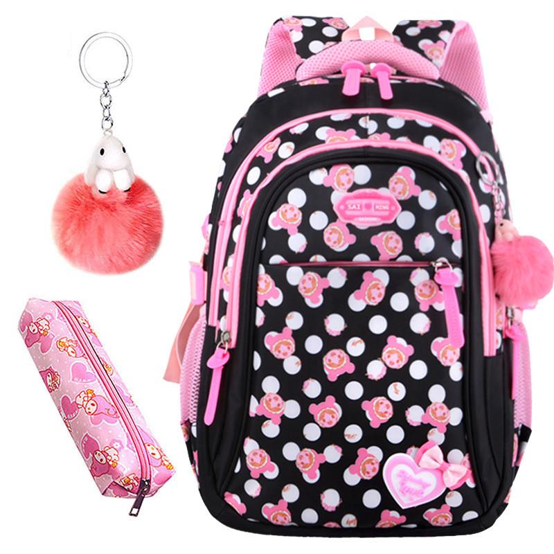 Cô Gái Dễ Thương Trường Túi Trẻ Em Sơ Cấp Ba Lô Ngôi Sao In Hình Công Chúa Schoolbag Dễ Thương Nơ Trẻ Em Bookbags Mochila Escolar