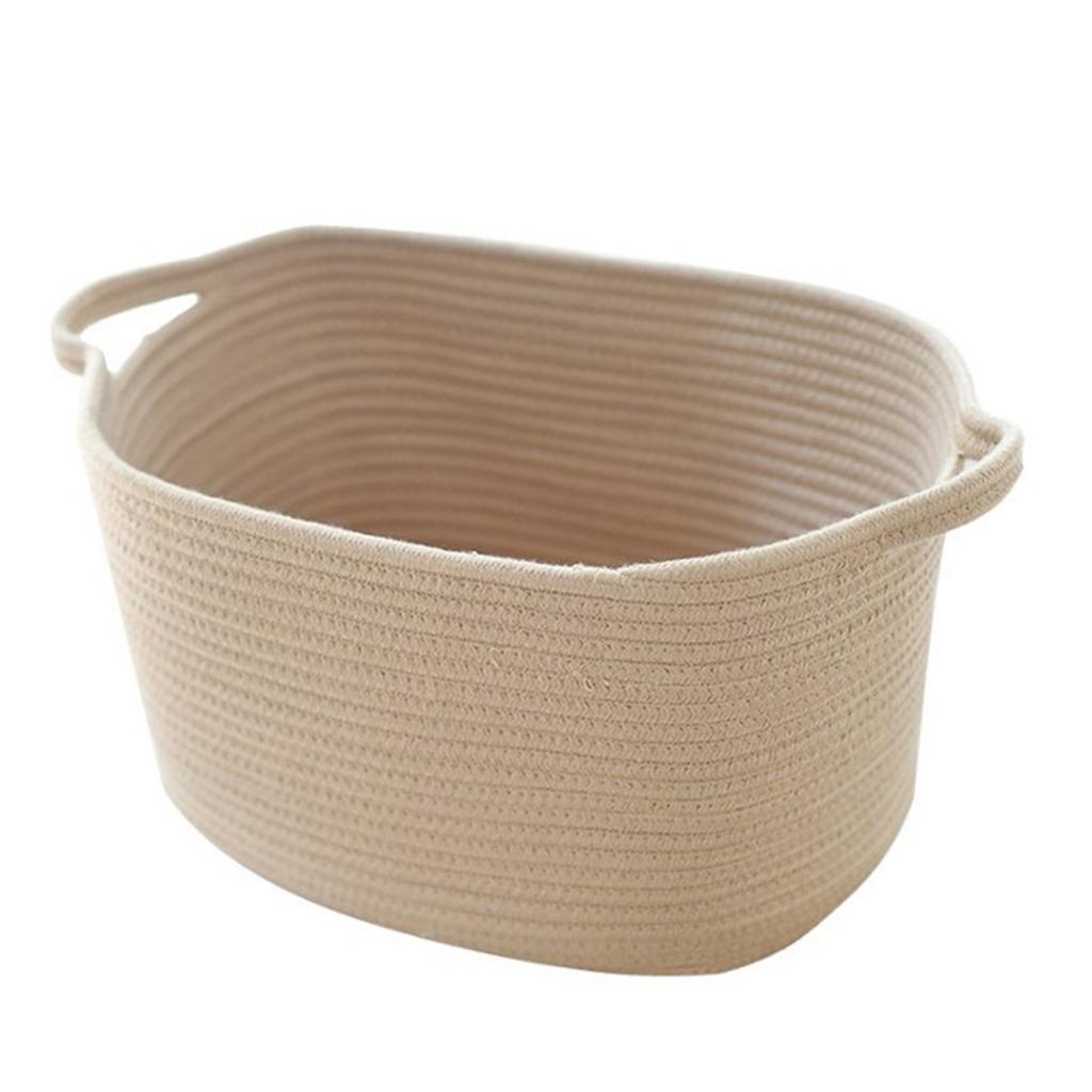 Woven Cotton Rope Storage Basket with Handles 46x30x30cm, Blanket Storage Baskets, Laundry and Toy Storage Organize