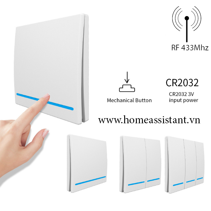 Nút Bấm Phát Sóng RF 433Mhz Điều Khiển Từ Xa Hình Vuông RFX01